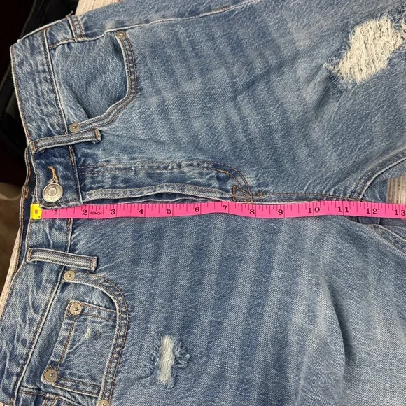 Aeropostale Destroyed button fly blue jeans Size 6 - Picture 5 of 12
